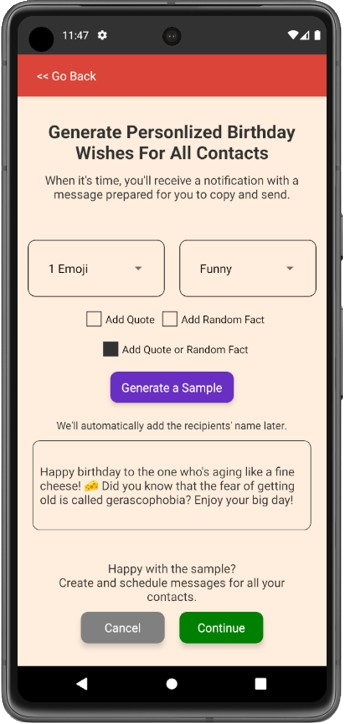 BirthdAI Automation Pass Screenshot
